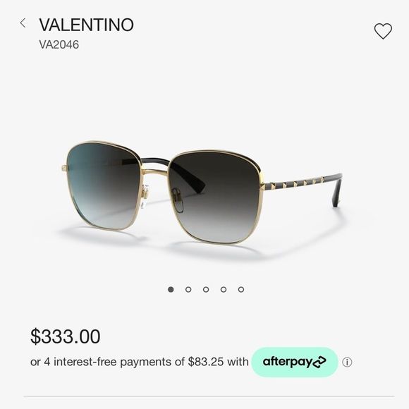 Valentino -Sexy & Edgy-Rock Stud Women’s Sunglasses-Ruthenium & Black-VA2046 main image 10